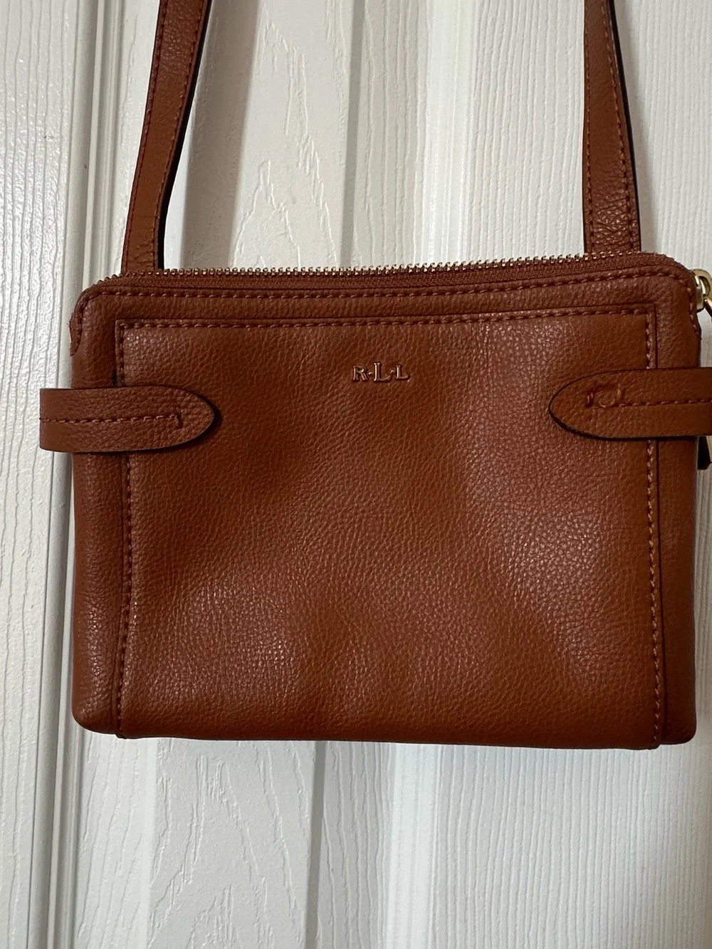Lauren Ralph Lauren Tan Pebbled Leather Crossbody